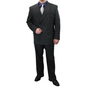 2 Piece Men’s Double Breasted Suit-Charcoal Gray